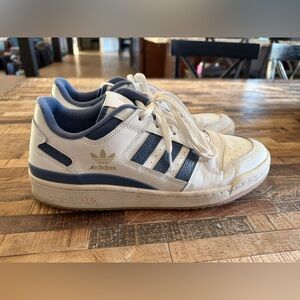 Adidas Kids White and Blue Sneakers